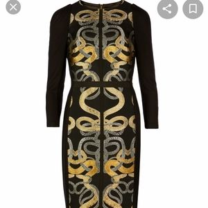 ****SOLD Ted Baker  Metallic Malicia Snake Jacquard dress